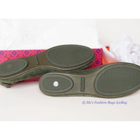 NIB Tory Burch Minnie Suede Leather Ballet Aneto Green US 6.5 7 7.5 8 8.5 9 9.5 - Picture 10 of 10